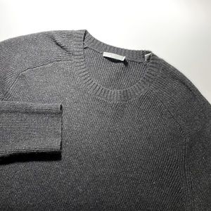 Vince mens XL charcoal gray solid wool CASHMERE blend crewneck sweater EUC